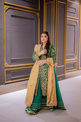 ✨ Selen – Emerald Green Silk Net Lehenga ✨