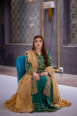 ✨ Selen – Emerald Green Silk Net Lehenga ✨
